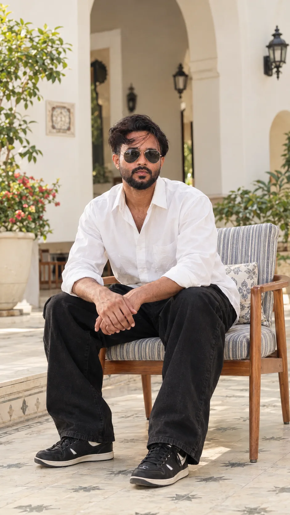 Ultra-photorealistic high-end cinematic lifestyle fashion photograph of a stylish young South