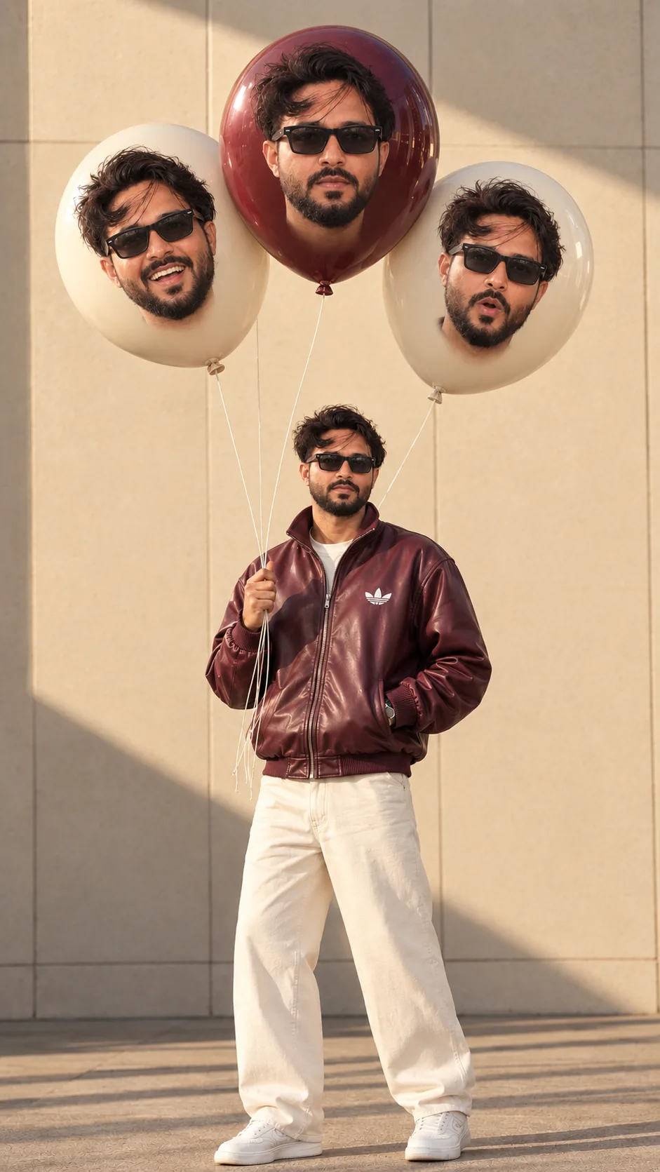 Ultra-photorealistic, high-end cinematic vertical 9:16 full-body fashion photograph, closely recreating the