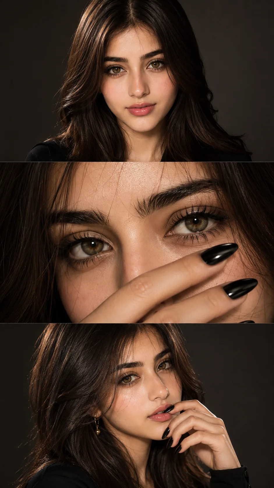 Luxury Black Editorial | Cinematic Triptych Portrait