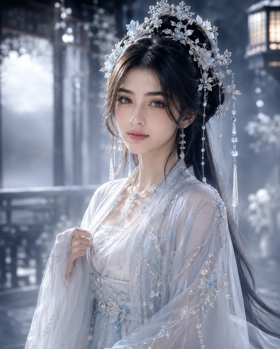 Ethereal Moonlit Xianxia Beauty | Ancient Chinese Fantasy Portrait