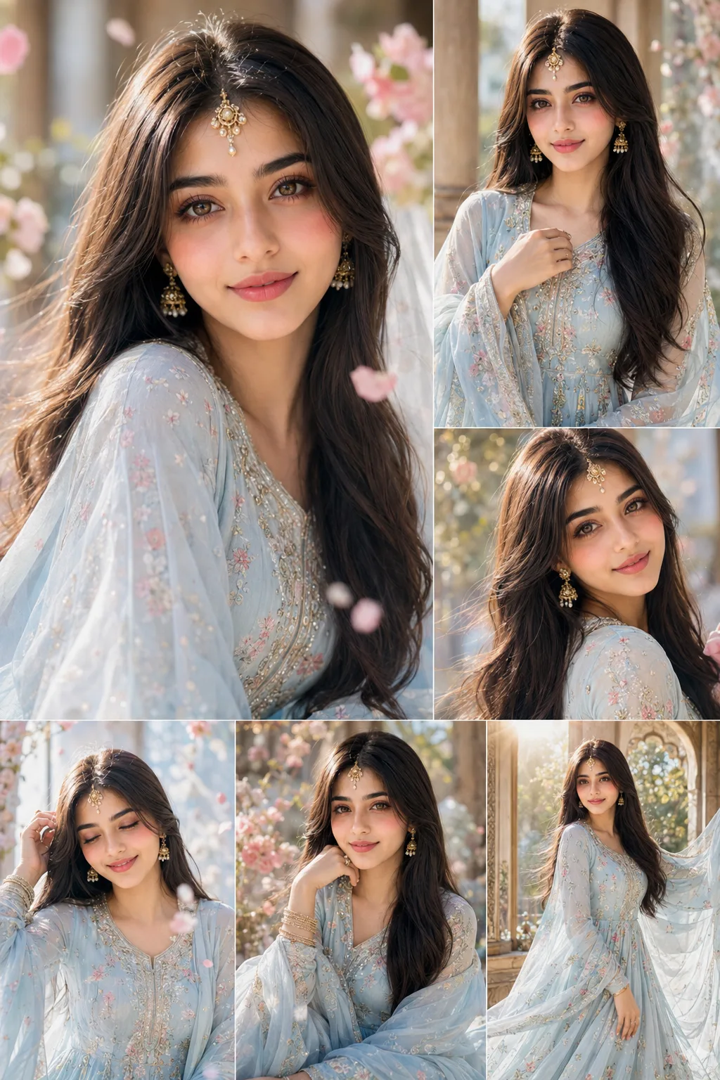 Pastel Blue Anarkali | Dreamy Indian Beauty Portrait