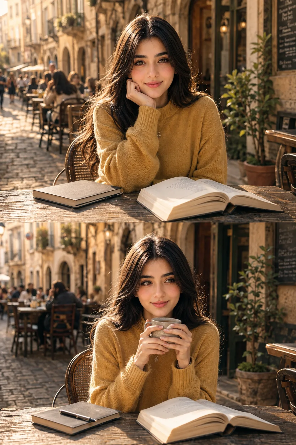 Golden Hour Café | Thoughtful European Street Portrait