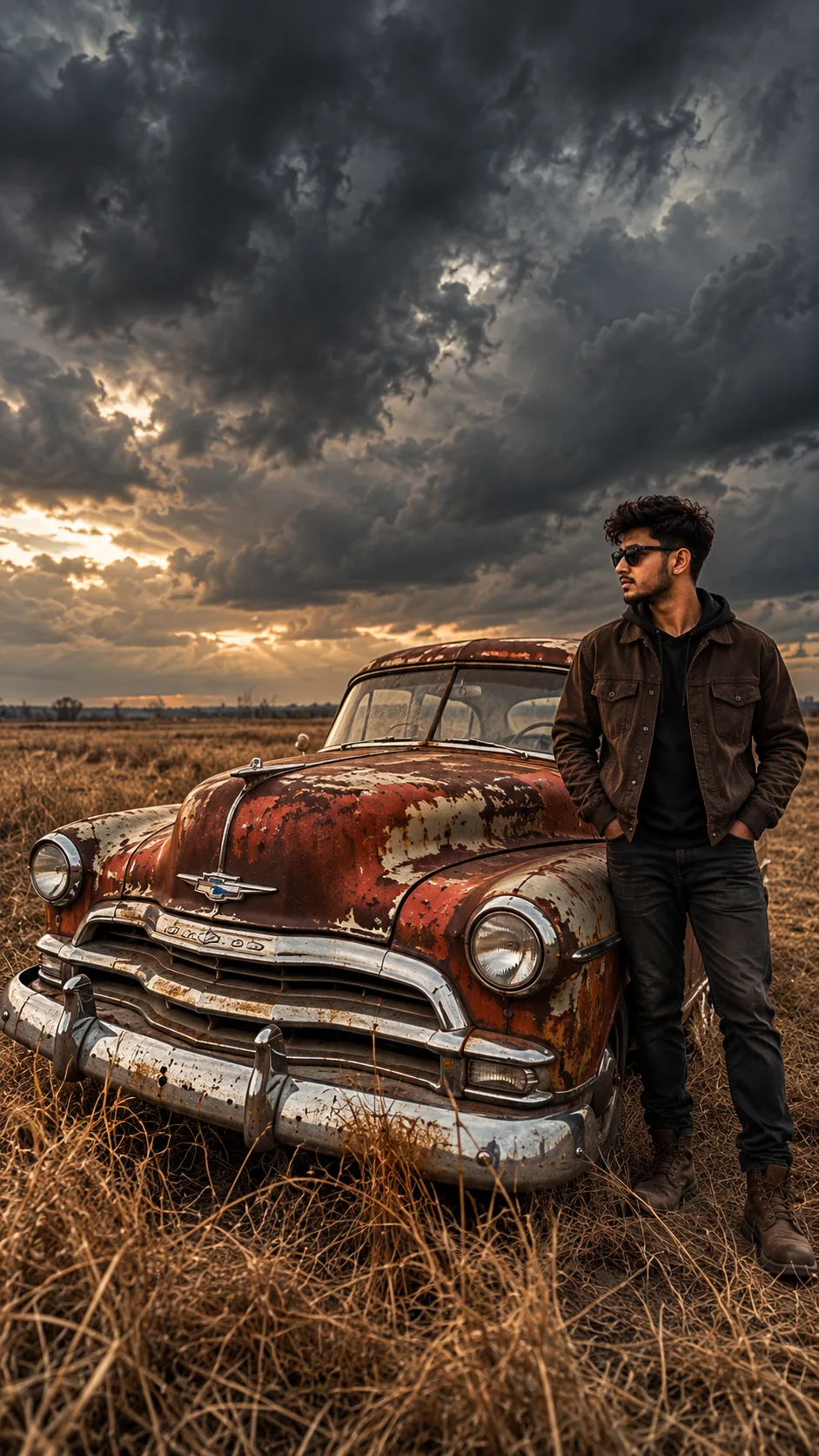 šø Ultra-Realistic Cinematic Vintage Car Portrait Prompt