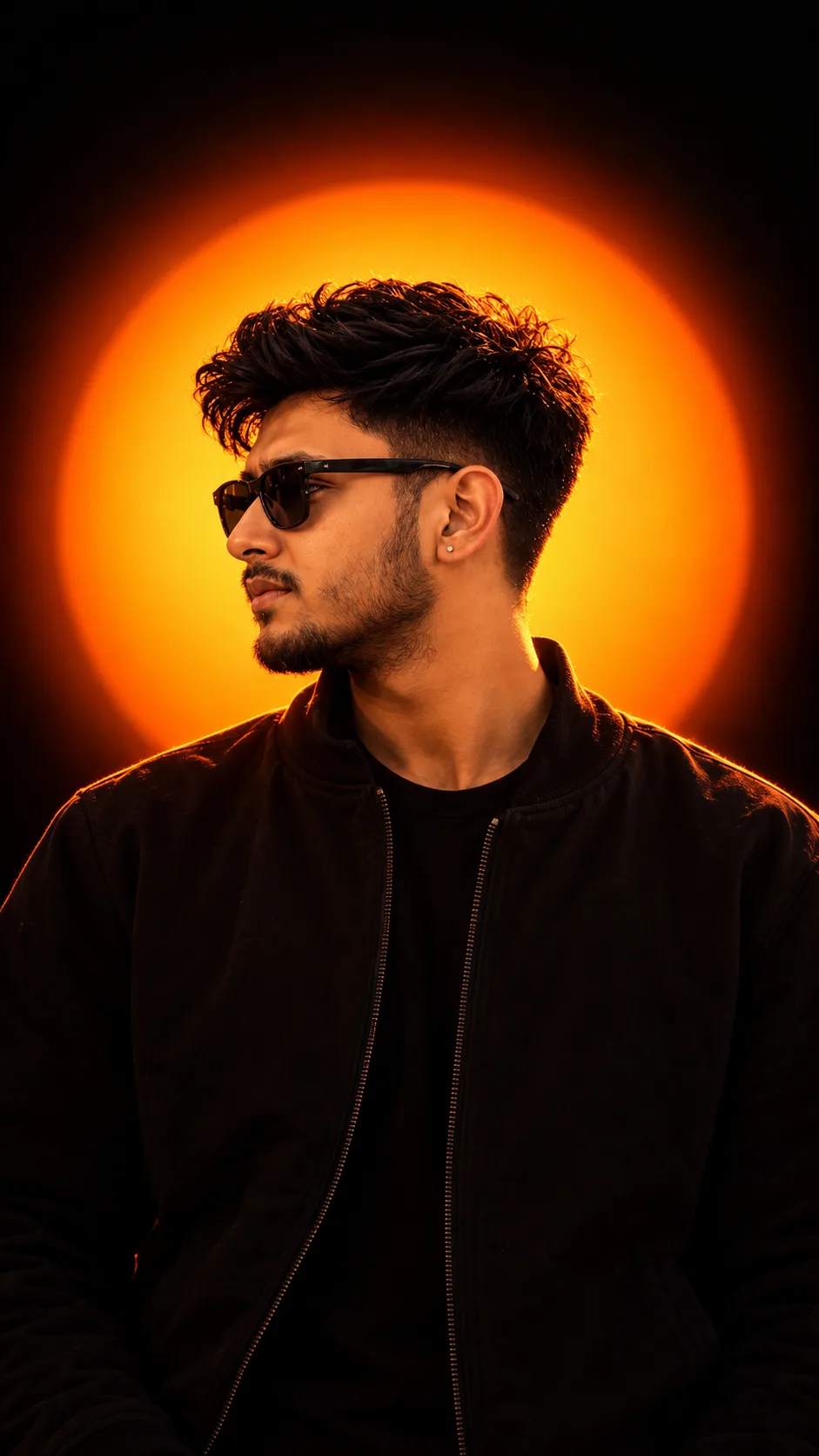šø Ultra-Realistic Cinematic Orange Halo Portrait Prompt