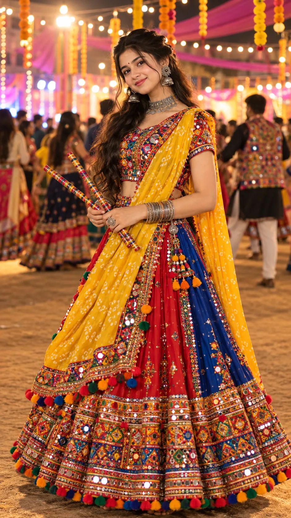 📸 Ultra-Realistic Cinematic Traditional Garba Night Portrait Prompt