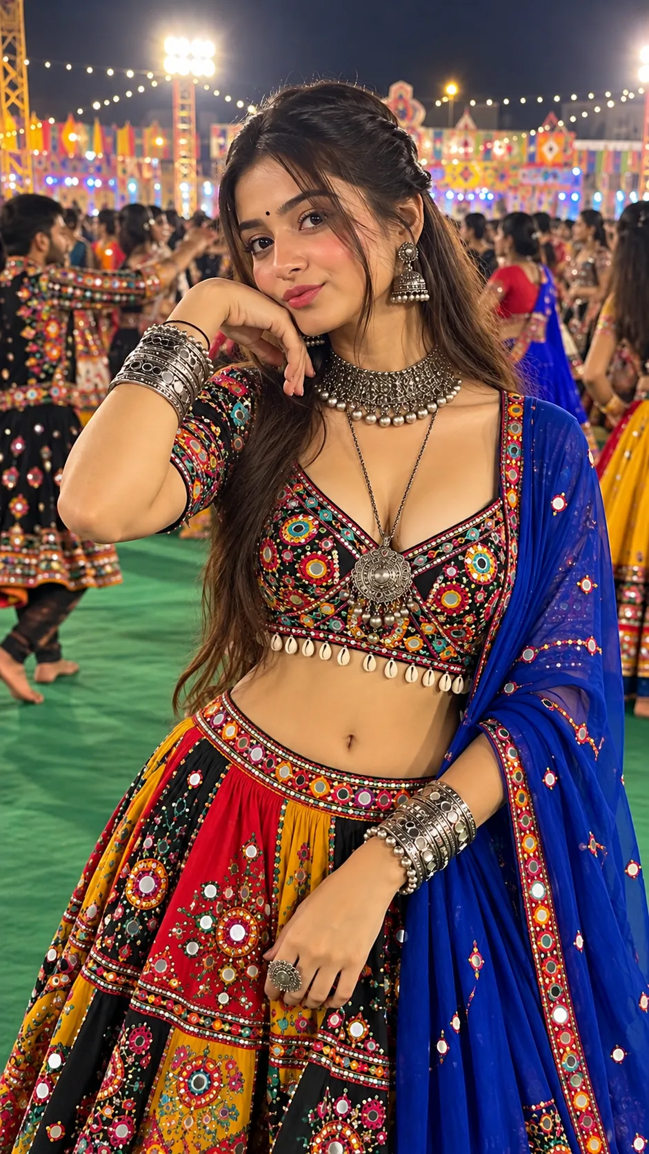 📸 **Ultra-Realistic Cinematic Gujarati Garba Night Portrait Prompt**
