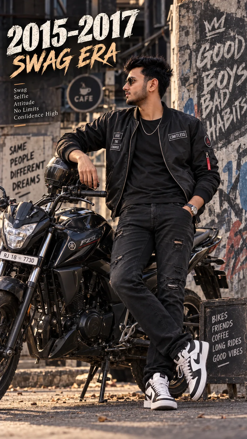 Cinematic full-body fashion photograph of the same person from the uploaded
