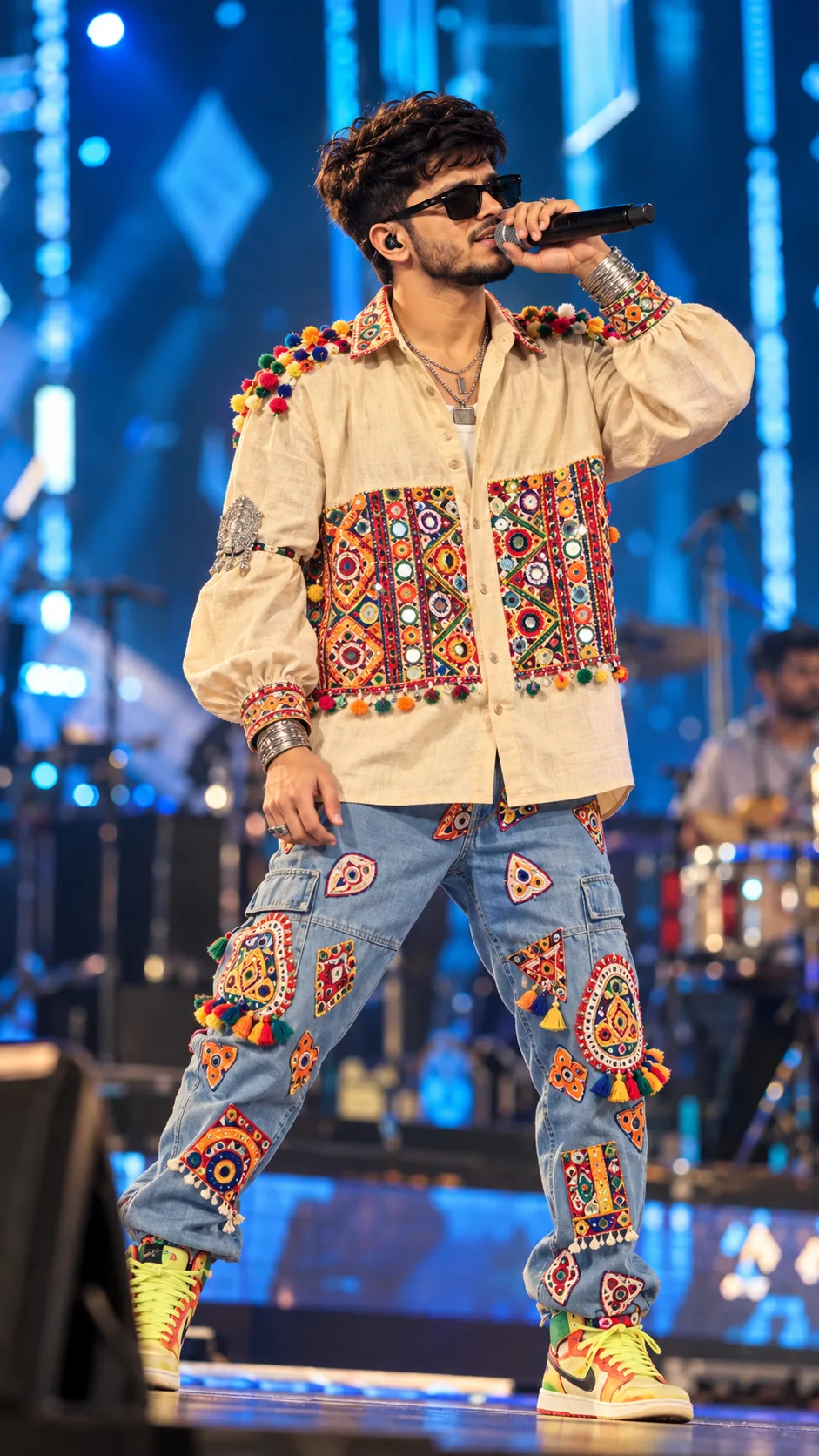 📸 **Ultra-Realistic Cinematic Indian Singer Live Concert Portrait Prompt**
