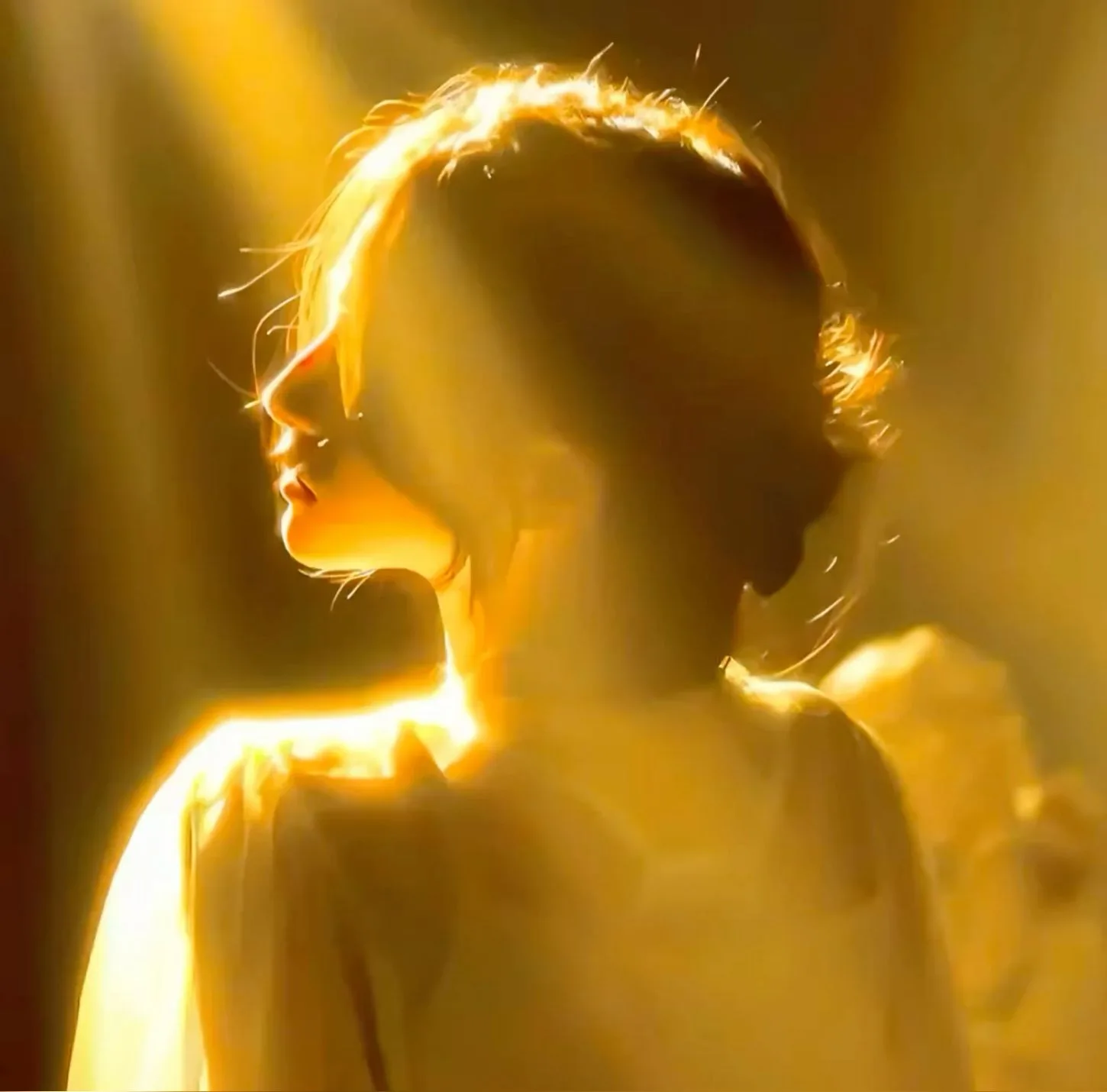 Golden Backlight Halo Silhouette