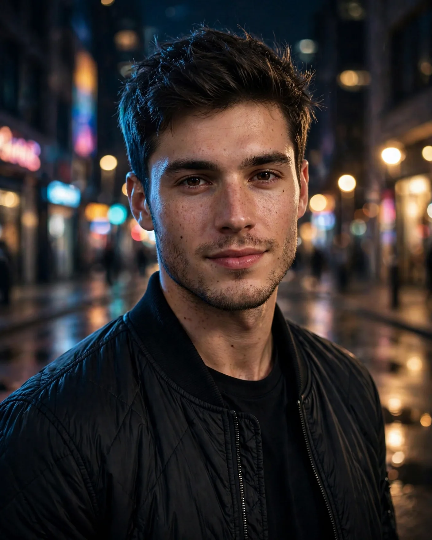 Professional portrait of a stylish young adult man standing on a