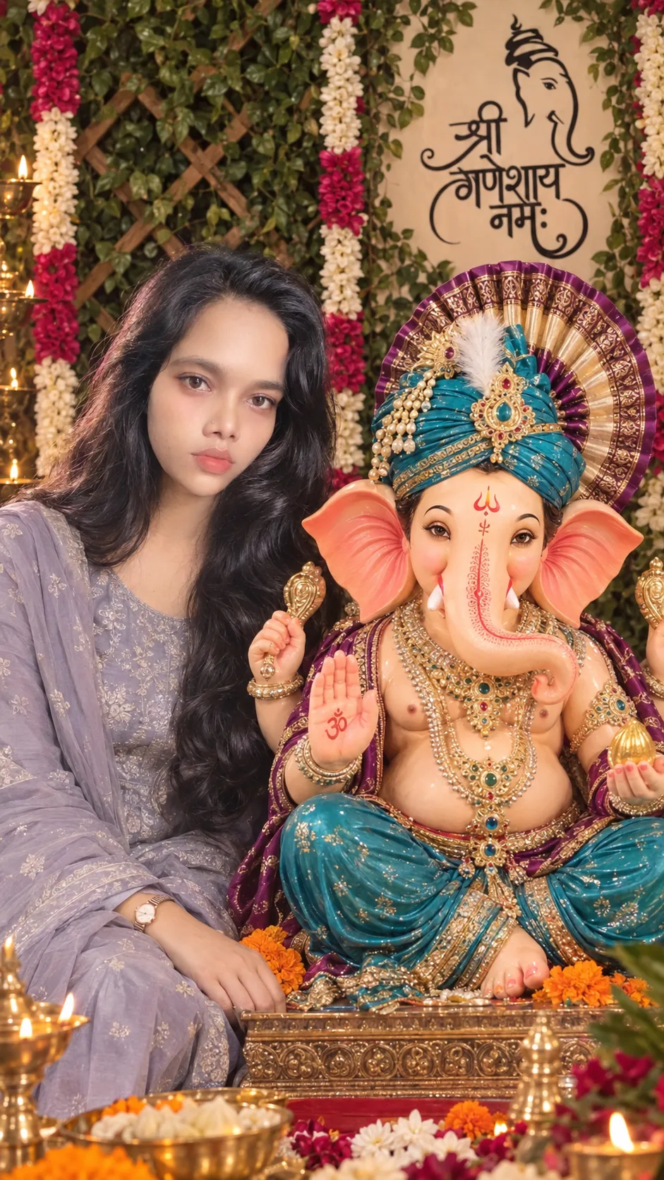 Vertical 9:16 professional photograph of ME as a young Indian woman