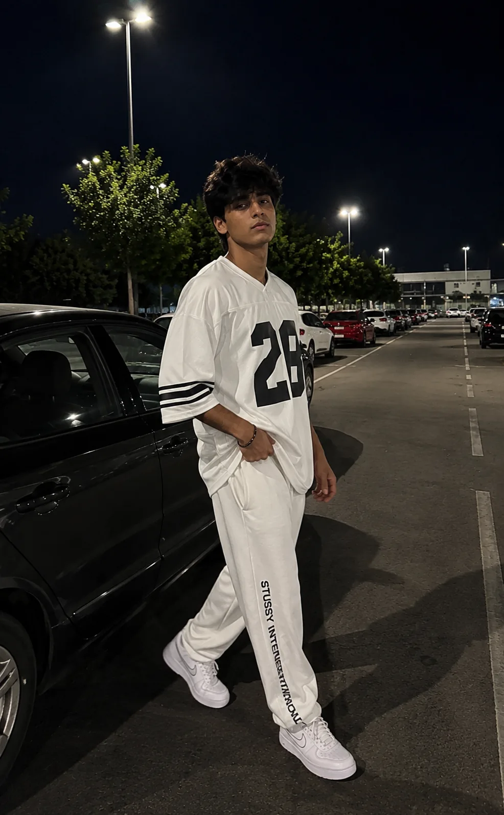 Realistic Smartphone Night Parking Portrait AI Prompt | Candid Street Photography