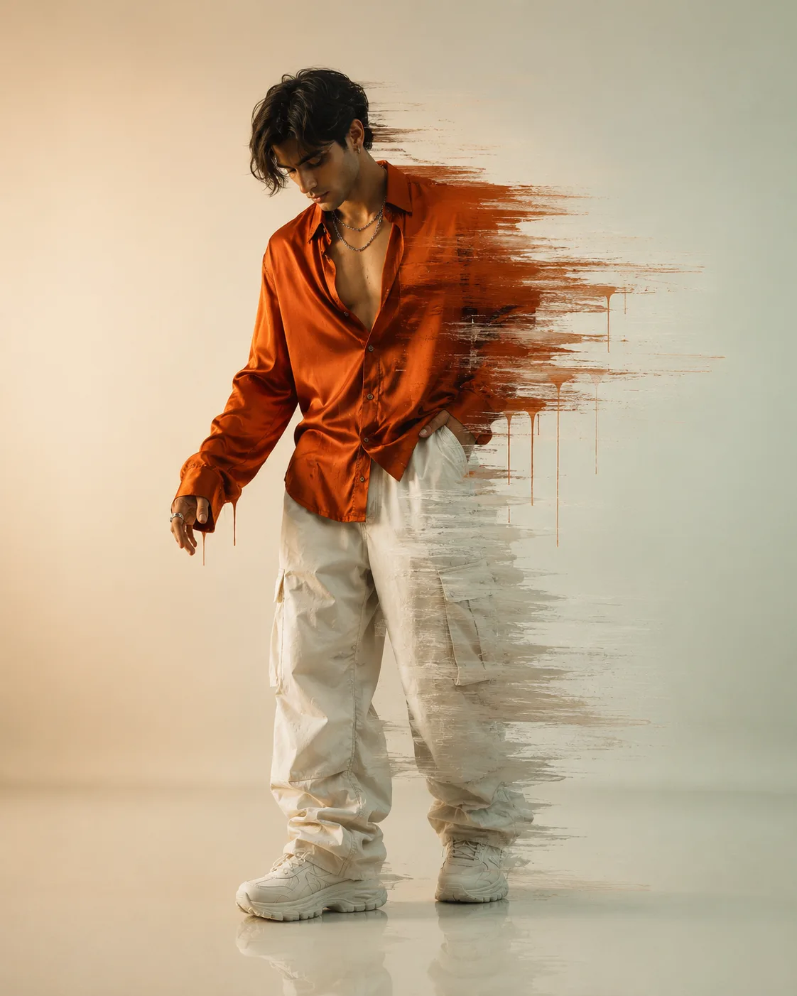 Minimalist fashion with artistic dispersion effect