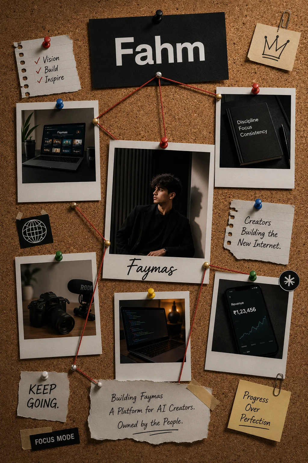 Polaroid Pinboard Poster AI Prompt | Investigative Moodboard Editorial Design