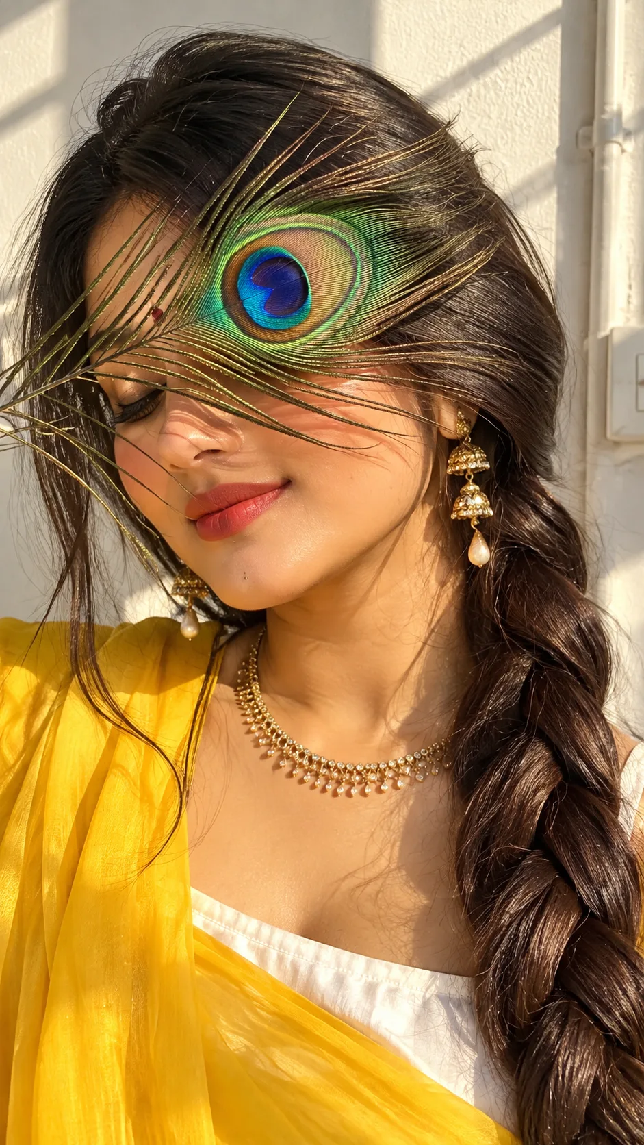 Radha Krishna Inspired Look 🌸🦚 | AI Girl Portrait