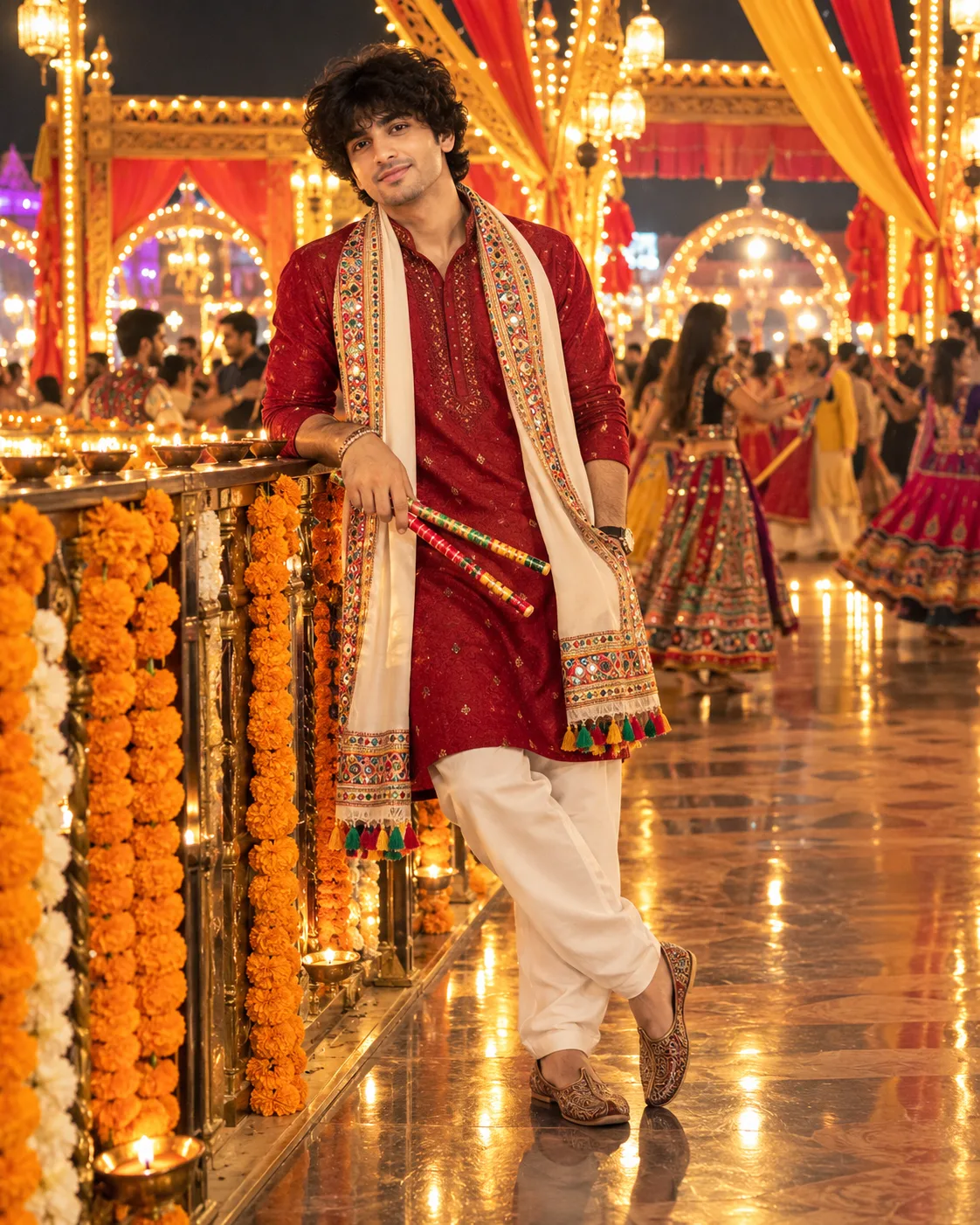 Ultra realistic cinematic navratri portrait