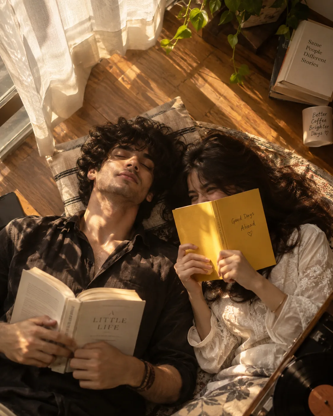 Ultra realistic candid portrait of a young romantic couple