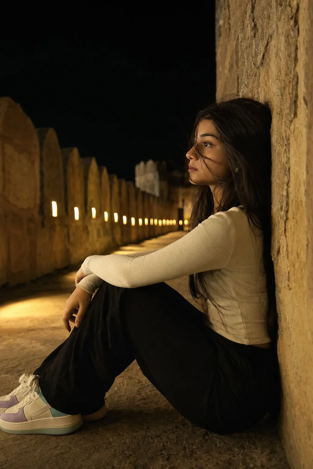 Ultra realistic cinematic night time portrait of a girl