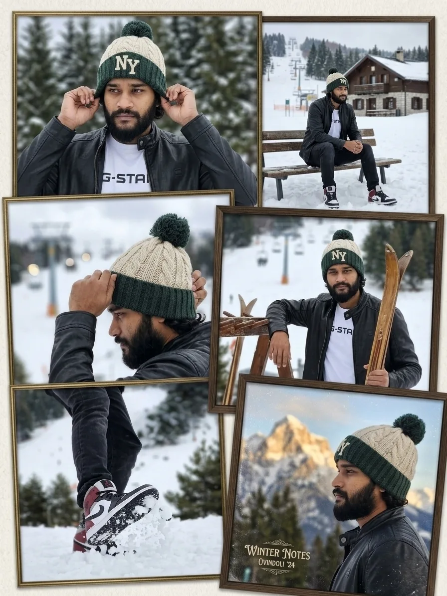 A stylish photo collage of a handsome young South Asian man